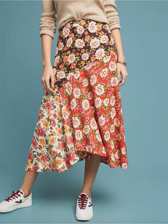 FARM Rio Dresses & Skirts - FARM RIO x ANTHROPOLOGIE Patchwork Floral Skirt